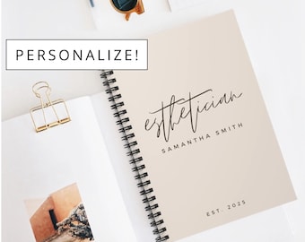 Customizable Esthetician Spiral Notebook - Ruled Line, Esthetician Notebook, Personalized Esthetician Notebook, Esthetician Name and Date