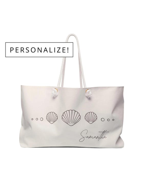 Borsa tote con conchiglie e campanellini nuziali per addio al