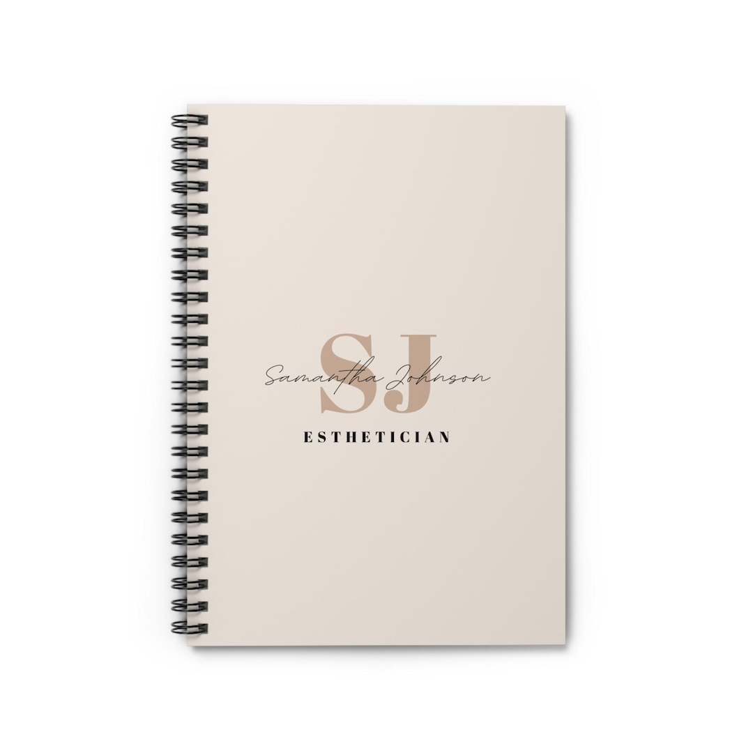 Estethic Notebook Label Personalized Esthetician Notebook, Esthetician Monogram Notebook, Spa ...
