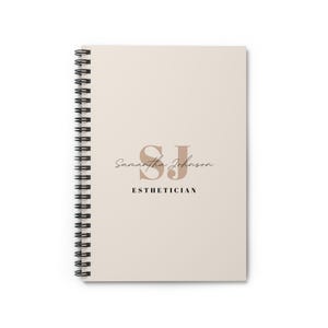 Personalized Esthetician Notebook, Esthetician Monogram Notebook, Spa And Salon Marketing Gifts, Custom Beauty Professionals Gift Ideas