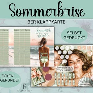 Sommerbrise Sparchallenge A6 Klappkarte mit Rubbel, Trink und Würfelspiel Sparspiel für Selfcare und Budget Binder