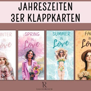 Sparchallenge I Jahreszeiten 3er Klappkarten I Rubbelchallenge I Summer l Fall l Winter l Spring