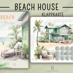 Sparchallenge I Beach House I Rubbelchallenge I Abstreichen I Klappkarte