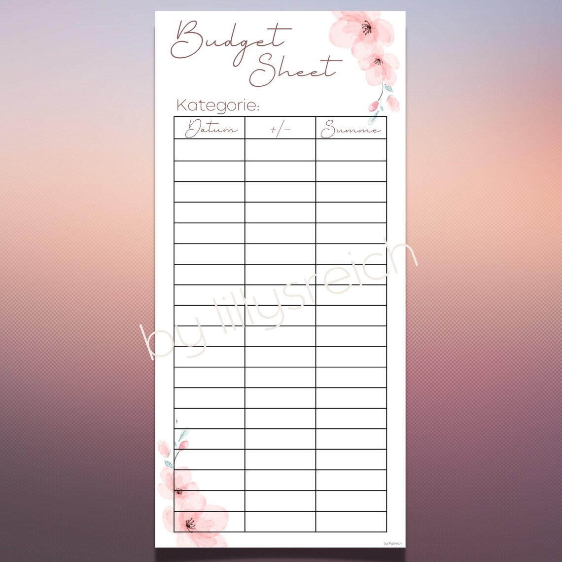 Dashboards für deinen Budget Binder im A6/A7 Format Inklusive Etsy.de