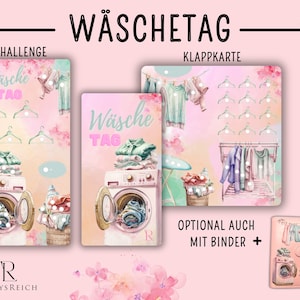 Wäschechallenge I Einzeln oder als Set I Klappkarte I Challenge I Umschlagmethode