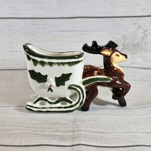 Vintage Deer Pulling Cart Egg Cup Vintage Deer Pulling Cart Egg Cup