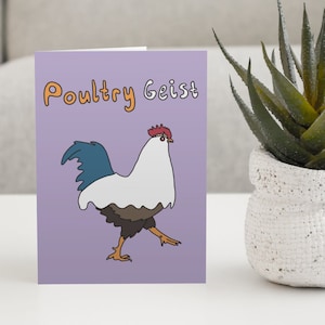 Funny Halloween Card with Envelope | funny chicken ghost halloween greetings card A6