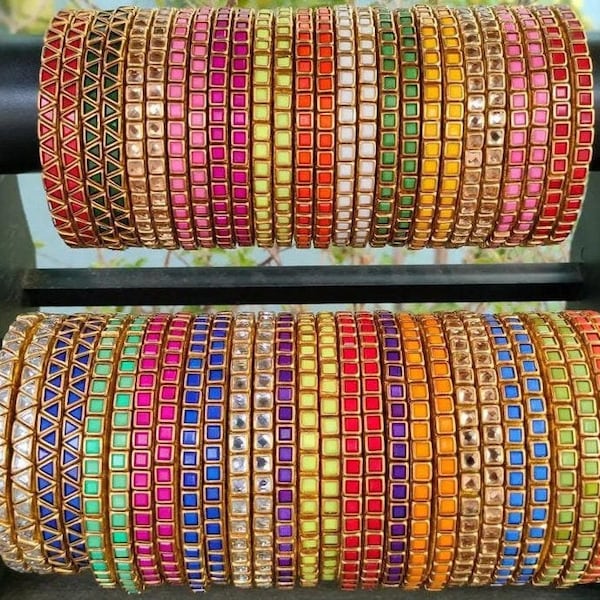 Silk thread kundan bangles