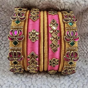 Silkthread kundan bangles