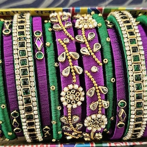 Silkthread kundan bangles