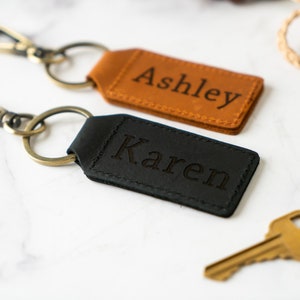 Personalized Leather Keychain, Custom Leather Keychain, Key ring personalized made of leather with many different motifs as engraving.