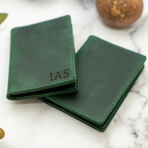 Los mejores regalos de Navidad, billetera emergente para tarjetas de crédito, billetera de cuero, billetera delgada de cuero, billetera unisex, tarjetero de cuero desgastado
