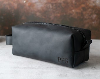 Best Christmas Gift, Groomsmen Proposal, Genuine Leather Toiletry Bag, Leather Dopp Kit, Men's Shaving Kit, Groomsman Gift, Bridesmaid Gift