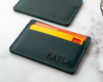 Personalized Slim Front Pocket Wallet, Mens Wallet, Best Christmas Gifts, Men's Cardholder, Distressed Leather Cardholder, Perfect Gift