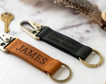 Personalized Leather Keychain, Customized Keychain, Custom Leather Key chain, Coordinates key chain, Dad Key chain, Mom Key chain, Best Gift