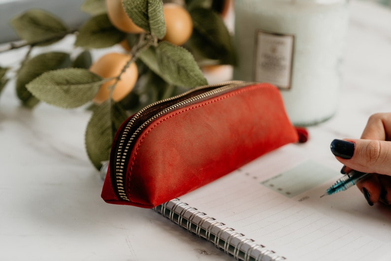 Handmade Leather Pencil Case Leather Pencil Holder Custom Etsy