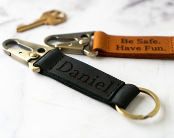 Coordinate Leather Keychain, Custom Key Fob, Leather Key Chain, Fathers Day Gift, Anniversary Gift, Custom Text Keychain, Custom Keychain