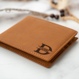 Christmas Gift for Him, Personalized Wallet, Mens Wallet, Engraved Wallet, Custom Wallet, Leather Wallet,Boyfriend Gift For Men,Gift for Dad image 6