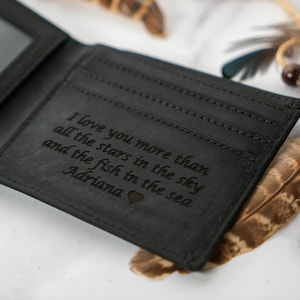 La mejor billetera RFID navideña, billetera personalizada de cuero genuino grabada, regalo de aniversario para él, esposo, novio, hombres, padre, papá