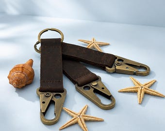 Imperfect Seconds Leather Keychain, Never Used Key Ring with Small Cosmetic Marks, Real Leather Key Holder at Reduced Price, Key Fob