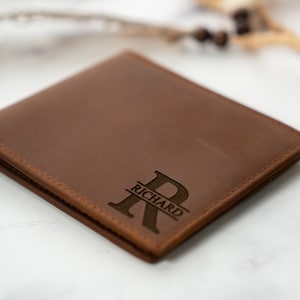 Christmas Gift for Him, Personalized Wallet, Mens Wallet, Engraved Wallet, Custom Wallet, Leather Wallet,Boyfriend Gift For Men,Gift for Dad image 7