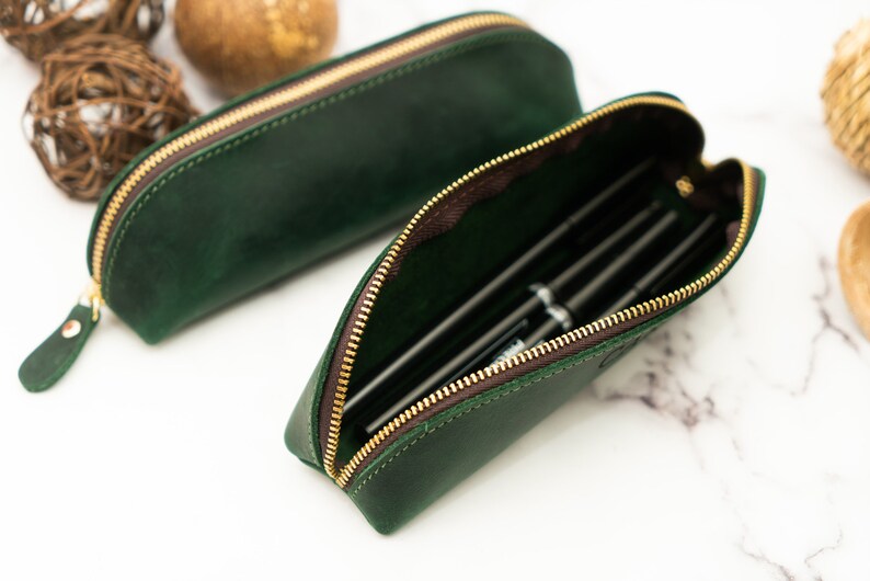Handmade Leather Pencil Case Leather Pencil Holder Custom Etsy