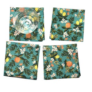 10" agrumi turchese Rifle Paper Co Cocktail arance e limoni piccoli tovaglioli Amalfi Springs Beach panno bevanda biancheria da tavola da picnic rpcq