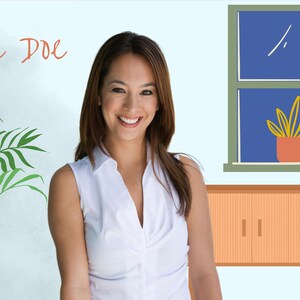 Green Thumb Virtual Zoom Meeting Background, Work from Home, Virtual Office Background.