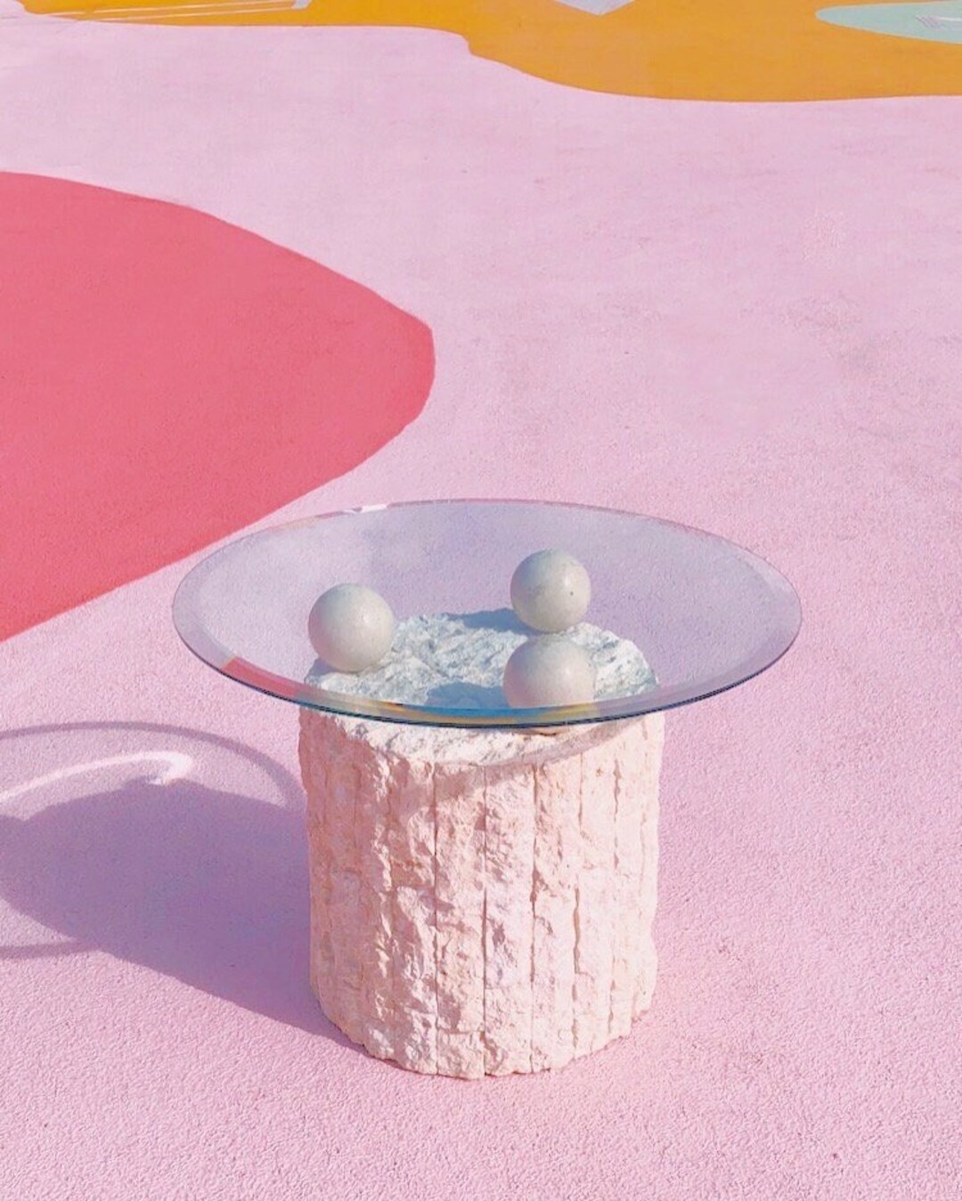 1980s Post Modern Mactan End Table by Magnussen Ponte / Mactan Stone