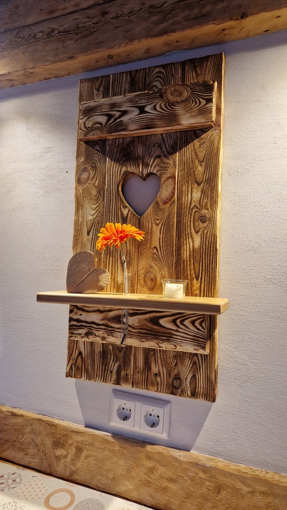 Altholz Wanddekoration Organizer Deko Ablage Holz Dekoration Chalet Landhausstil Schwarzwald