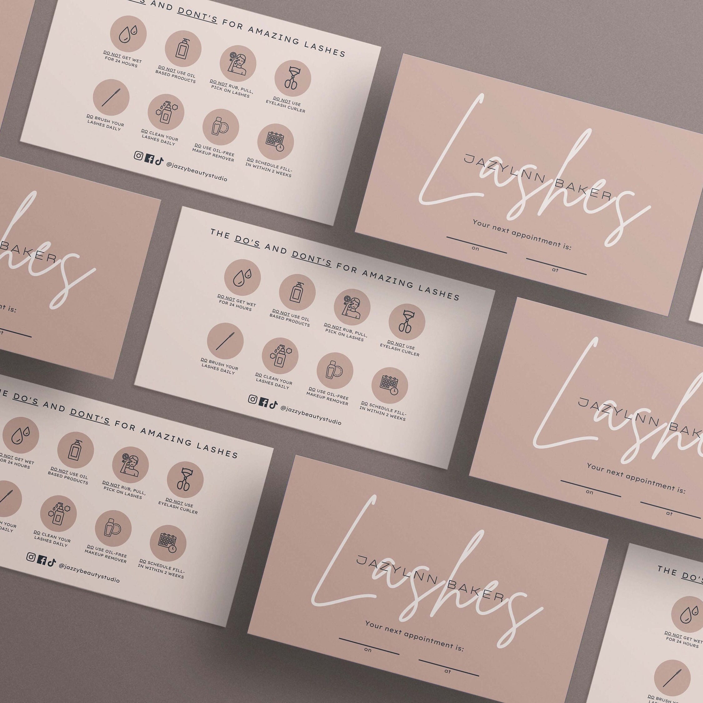 Eyelash Extension Aftercare Professional DIY Template for Lash - Etsy