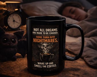 Tasse de café d'humour noir | Mug gothique sarcastique, 15 oz