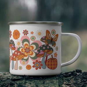Cute Retro Fall Camping Mug, Outdoor Camp Mug, Fall Season Camp Cup, Campfire Coffee Mug, Autumn Lover Mug, Pumpkin Spice, Sweater Weather