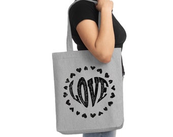 Valentines Love Heart Tote Bag, Tote del Día de San Valentín, Bolsa de Tote de Amor, Bolsa de Tote de Compromiso, Bolsa de Regalo de Esposa, Bolsa de Tote para Mujer, Tote de Aniversario