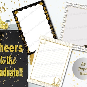 Graduation 2026 Border and Stationery Paper A5, Printable Graduate Letterhead, Scrapbooking, Announcement, 2026 Graduation Event Invitation