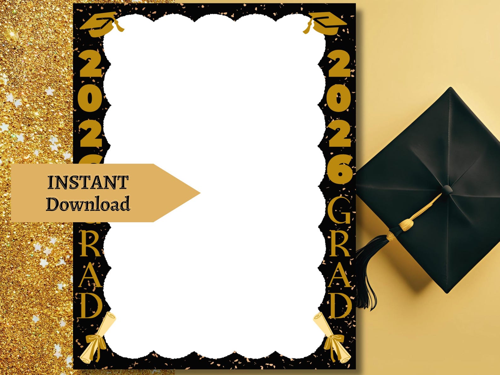 2026 Graduation Border, Stationery Paper, Printable Celebrate Graduate ...