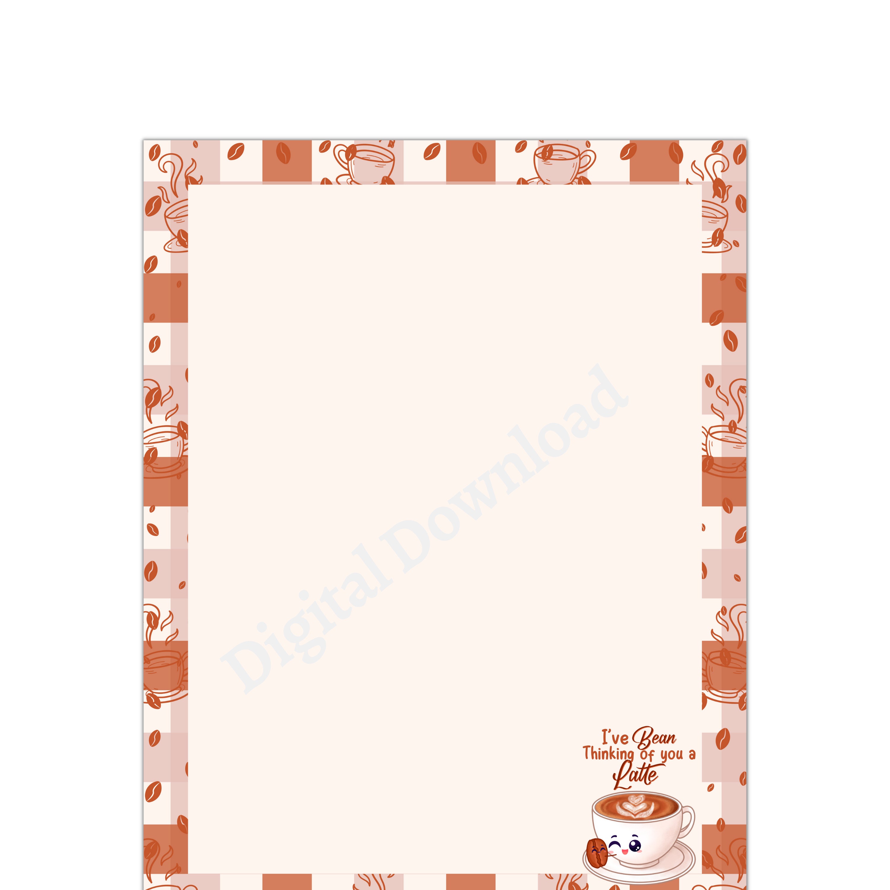 Thinking of You A Latte Border Paper, Thinking of You to Friend ...