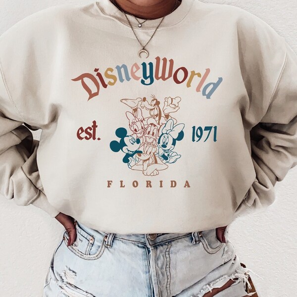 Disneyworld Sweatshirt, Disney Sweatshirt, Retro Mickey And Friends Disneyworld Est 1971 Sweatshirt, Disneyworld Shirt,Family Vacation Shirt