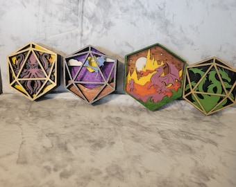 Dungeons and Dragons 3D gelaagde D20-plaat