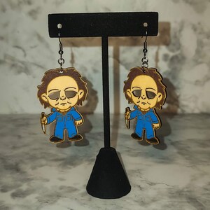 Michael Myers- Horror Movie Character Earrings - Wooden and painted