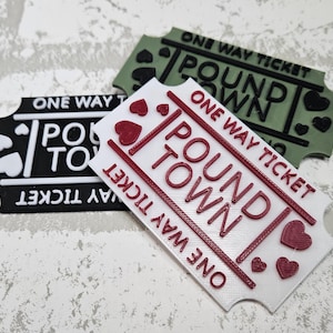 Set Of 2 Pound Town Tickets , One Way Tickets , Gifts For Him ,  Gifts For Her , Valentines Day , Gag Gifts , Joke Gift