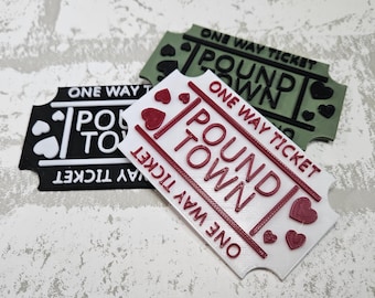 Set di 2 biglietti Pound Town, biglietti di sola andata, regali per lui, regali per lei, San Valentino, regali scherzosi, regali scherzosi