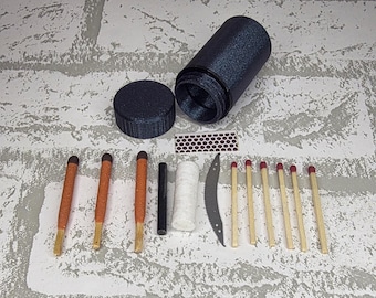 Mini kit di sopravvivenza per accendere il fuoco – Kit tascabile per accendere il fuoco con stampa 3D, da portare sempre con sé.