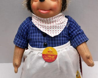 Ancien Jouet Mecki Hérisson Steiff – Allemagne 1950, Figurine Pêcheur, Collection