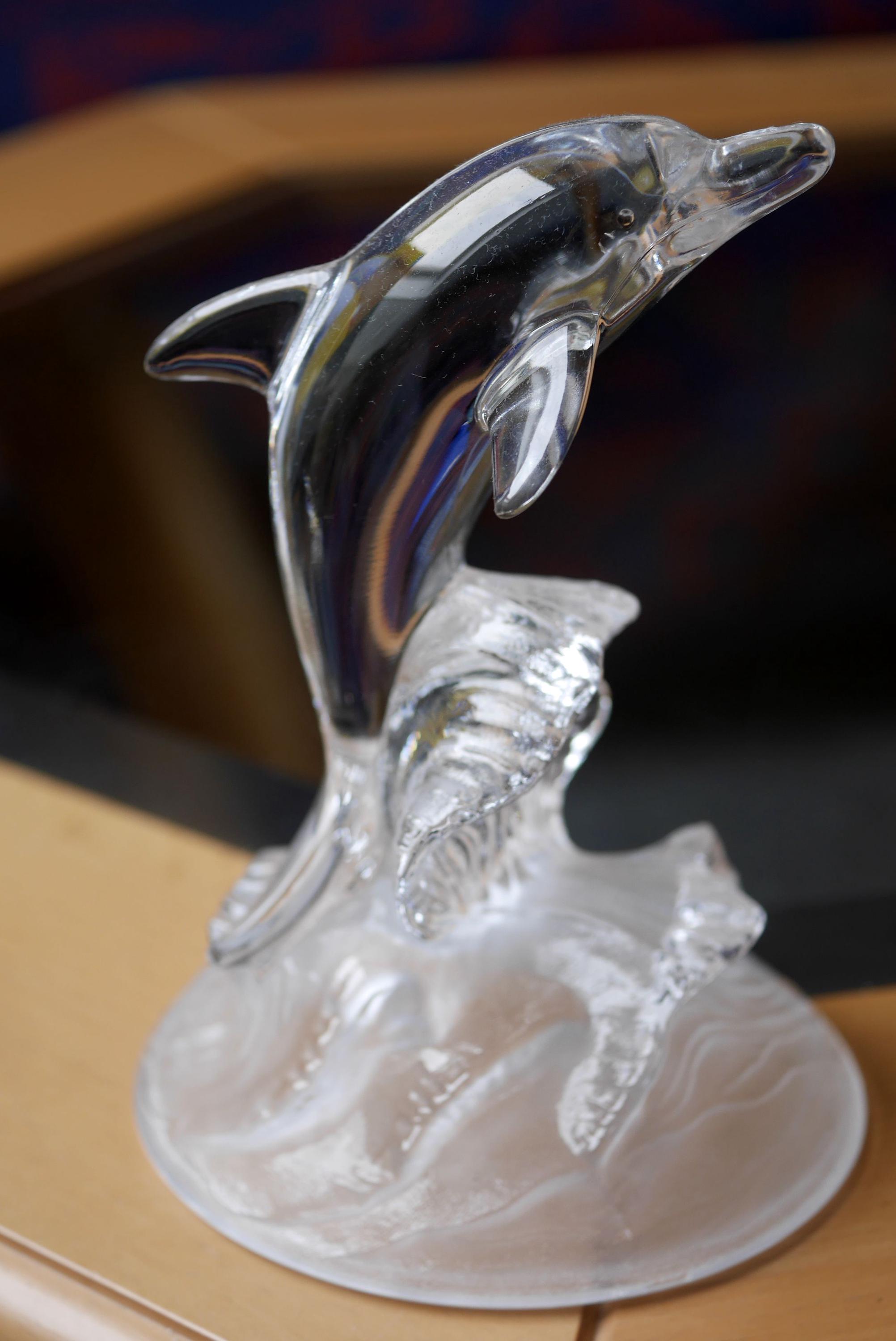 新品❣️美しい青CRYSTAL DARQUES DAUPHIN 新品❣️美しい青CRYSTAL