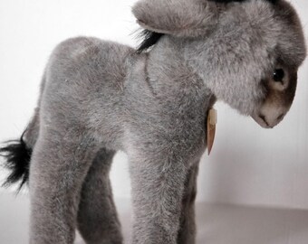 Vintage Steiff Donkey GRISSY, 3605/20, 20 Cm, With All IDS, K/F/S
