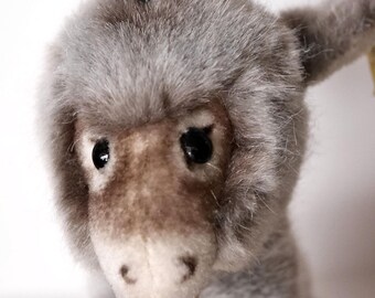 Vintage Steiff Donkey GRISSY, 3605/20, 20 Cm, With All IDS, K/F/S