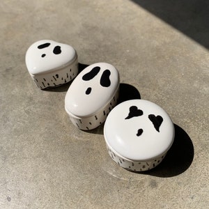 Handgefertigte Mini Sheet Ghost Glas, Schmuckbehälter