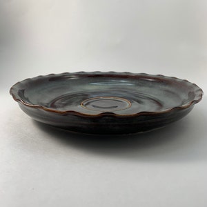 Large Pie Pan Pie Dish; Handmade Ceramic