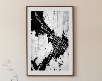 Abstract wall art, Black and White, Printable Art, Modern Painting, Minimalist Print, Contemporary, Digital download